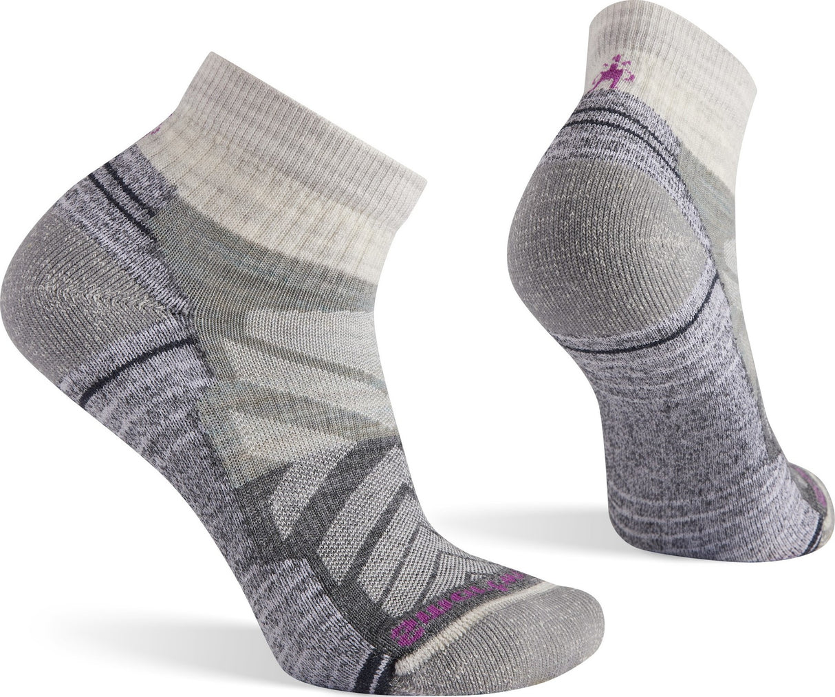 Smartwool Performance Hike Light Cushion Color Block Pattern Ankle - Women's-195441222040-Ash-Small-Alpine Start Outfitters