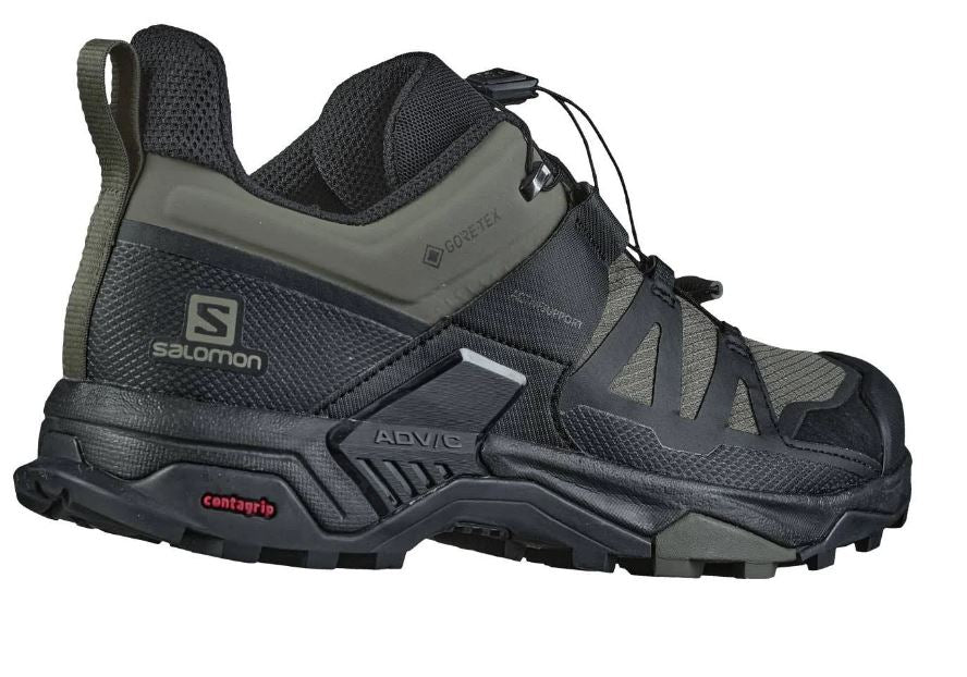 Salomon X Ultra 4 GORE-TEX Wide Hiking Shoes - Men's 8.5 Deep Lichen Green - Black - Olive Night