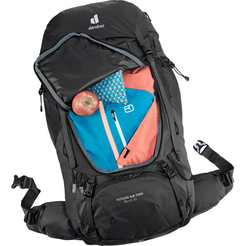 Deuter Futura Air Trek 55+10 SL Backpack-[SKU]-Black-graphite-Alpine Start Outfitters