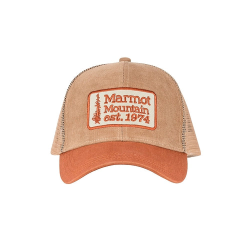 Marmot Retro Trucker Hat-[SKU]-Desert Khaki Corduroy/Terracotta Corduroy-Alpine Start Outfitters