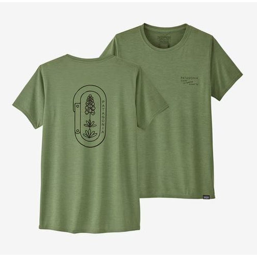 Patagonia Capilene Cool Daily Graphic Shirt - Women's-[SKU]-Clean Climb Bloom: Sedge Green X-Dye-X-Small-Alpine Start Outfitters